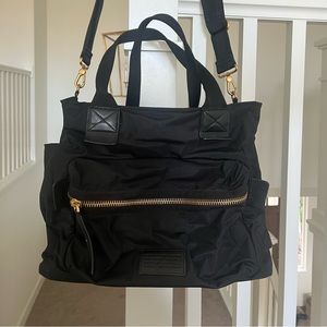 Marc by Marc Jacob’s diaper bag/cross body bag. Black w/ gold zippers/hardware.